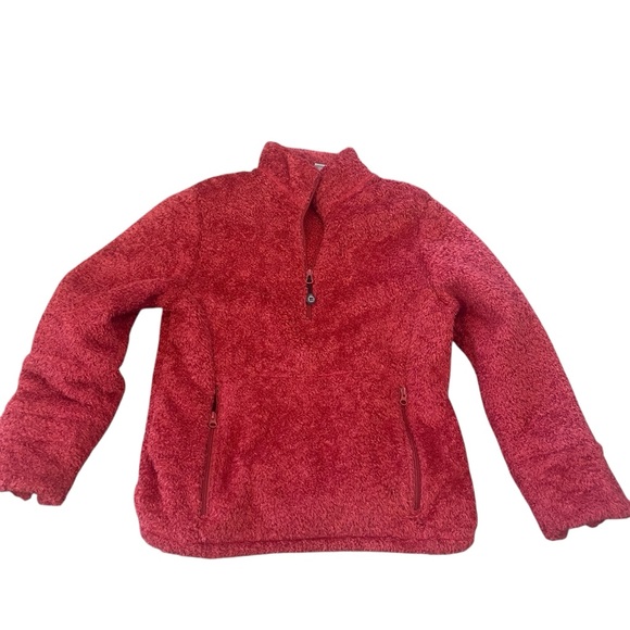 Cozy Red Quarter-Zip Fleece Pullover - Picture 2 of 8